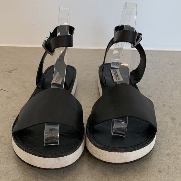 Steve Madden Miley Platform Sandal Black and White Womens 8 - Picture 4 of 9